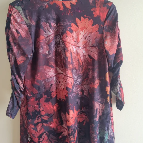 Lily by Firmiana Sheer Modern Camo Leaf Print Open Front Cardigan Size S - Picture 6 of 6